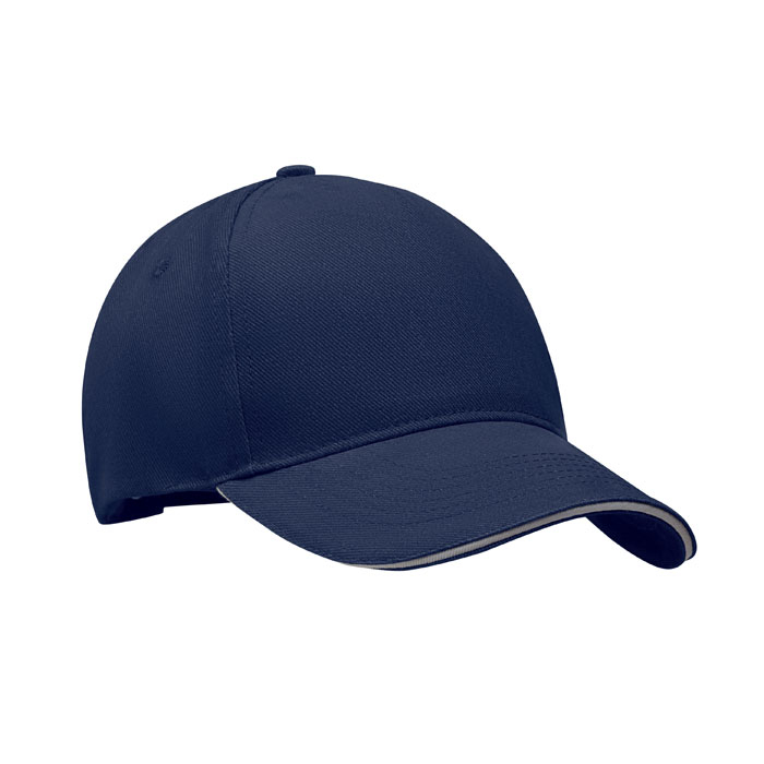 Casquette de baseball promotionnelle à 5 pans bleu et gris